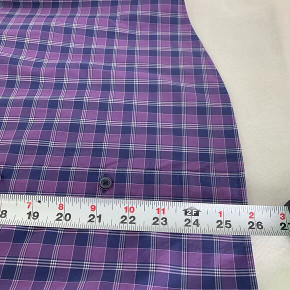 Tommy Hilfiger Purple Plaid Men’s Button Down Shirt Size L - Picture 3 of 8